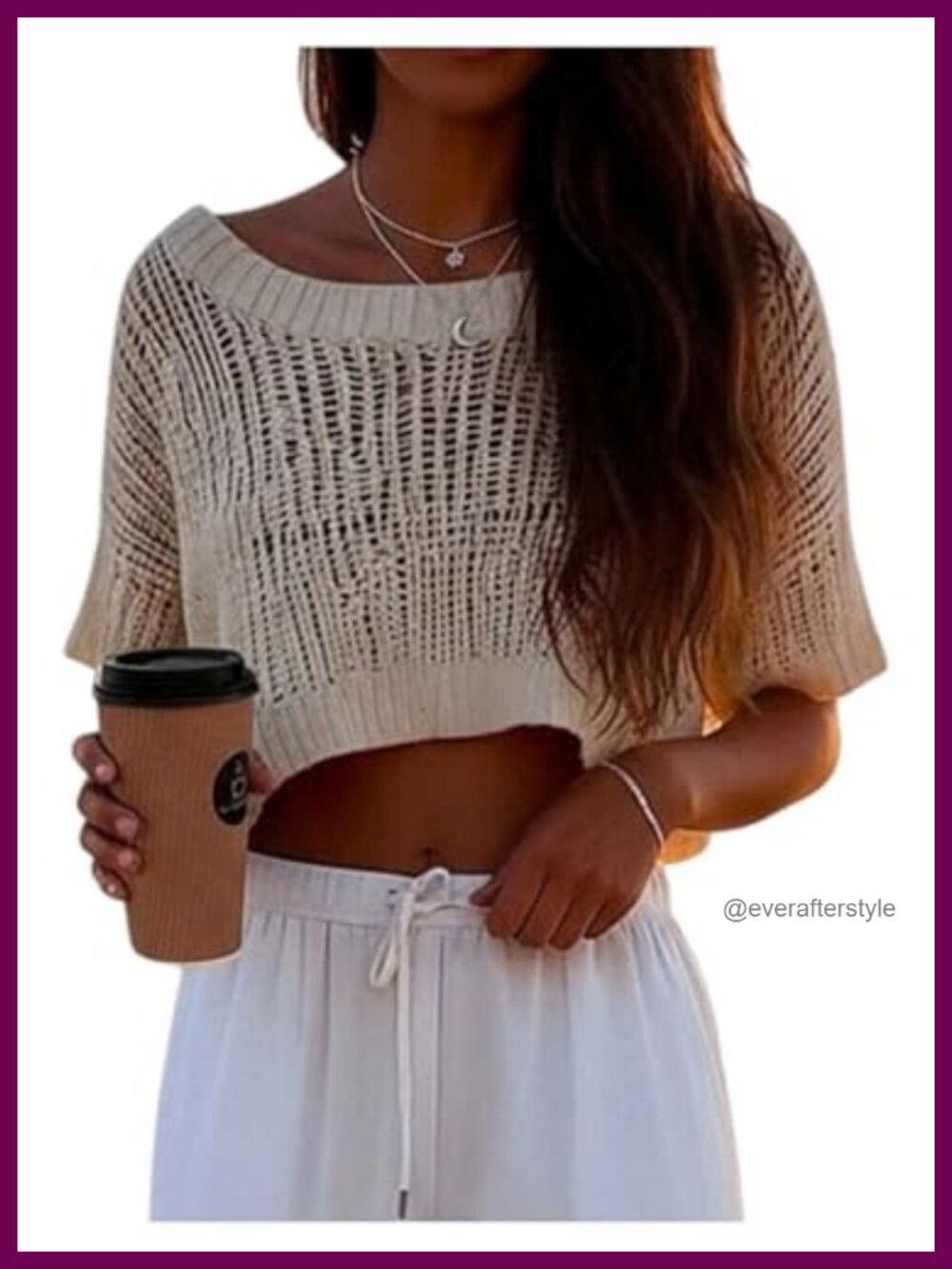 Crochet Crop Pullover Short Sleeve Lightweight Beach Cover Up Knit